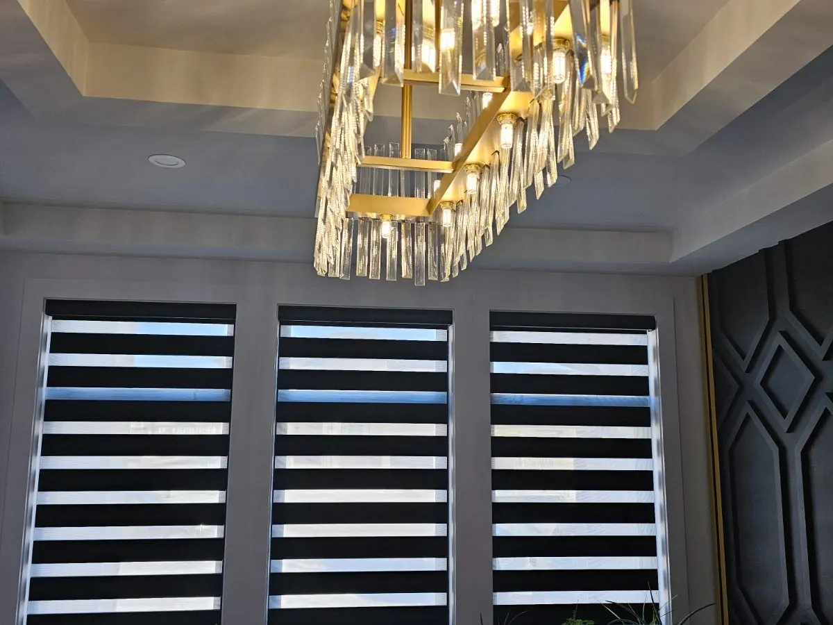 Dining Room Black Zebra Blinds by WE Blinds