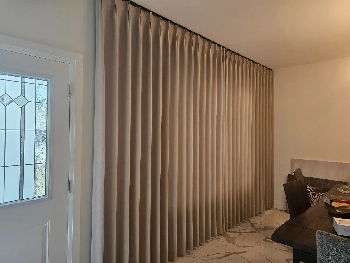 Motorized Pleated Drapery by WE Blinds