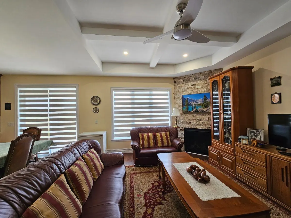 Family Room Zebra Blinds by WE Blinds