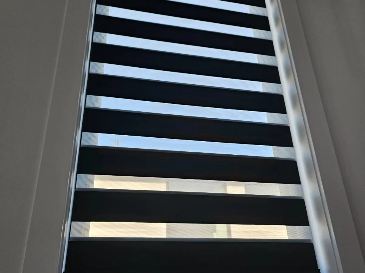 Black Zebra Blinds Detail by WE Blinds